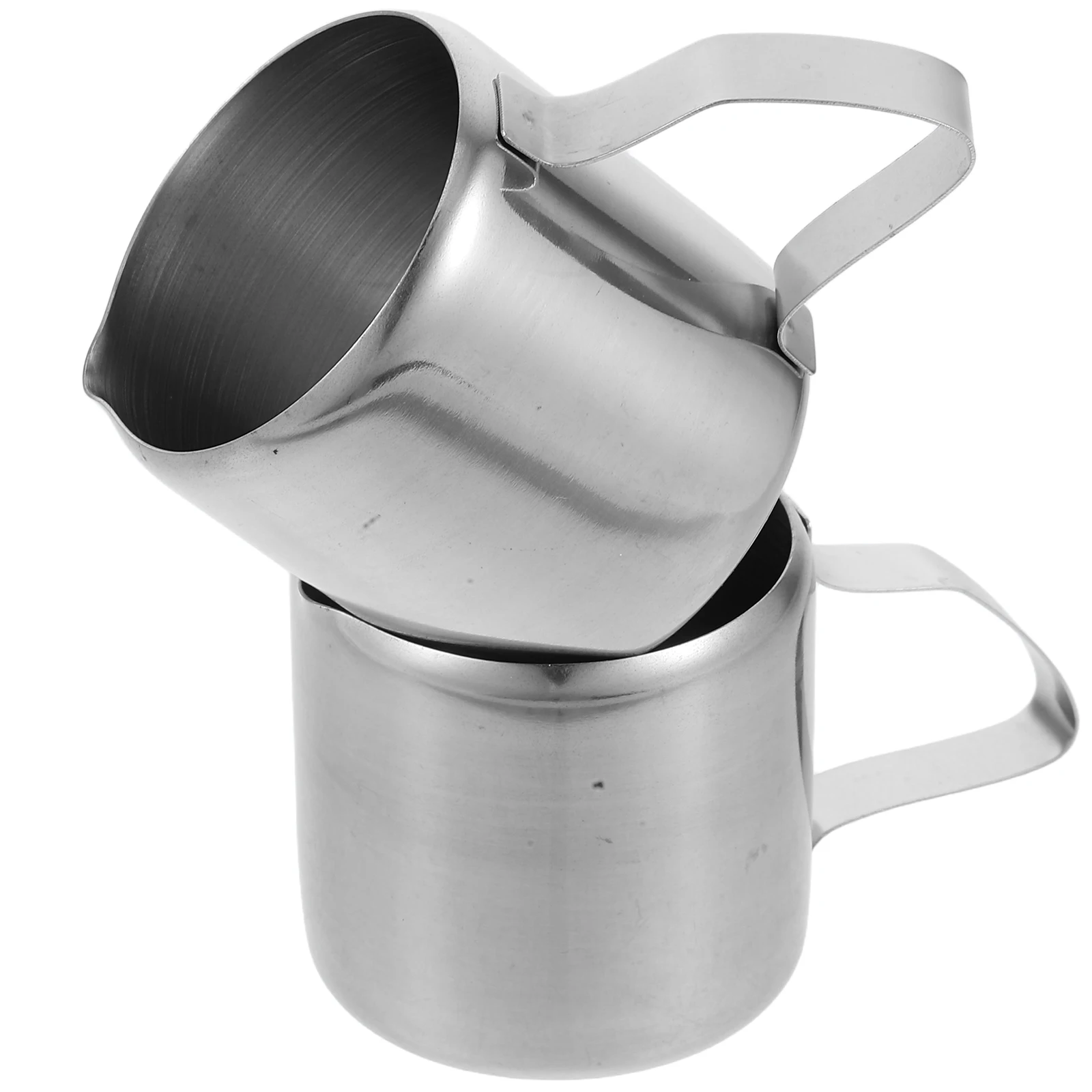 

2pcs Milk Cup Coffee Measuring Pull Flower Espresso Pot Stainless Steel Frothing Mug Long Lasting Material Easy Clean Nonstick