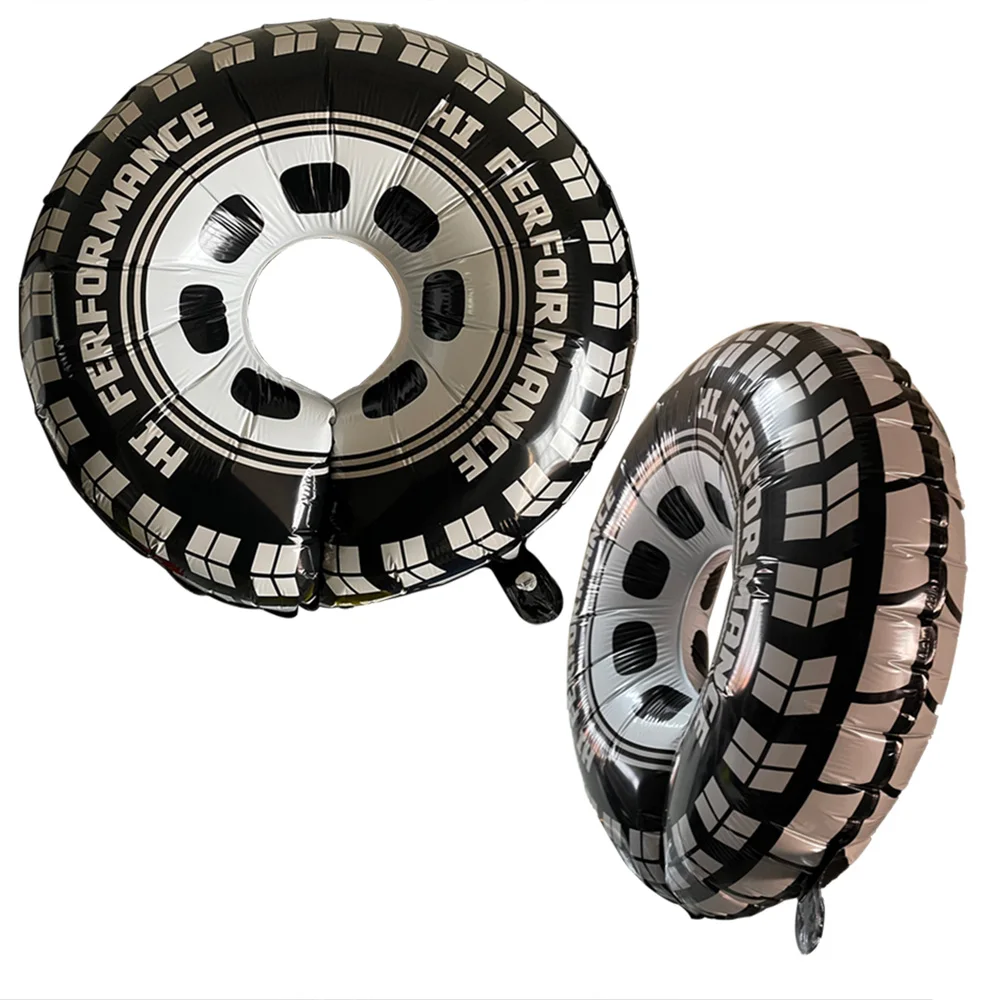 4PCS/SET 30 Inch Wheel Balloons Race Car Tire Balloons Car Birthday Party Decorations Supplies for Men and Boys