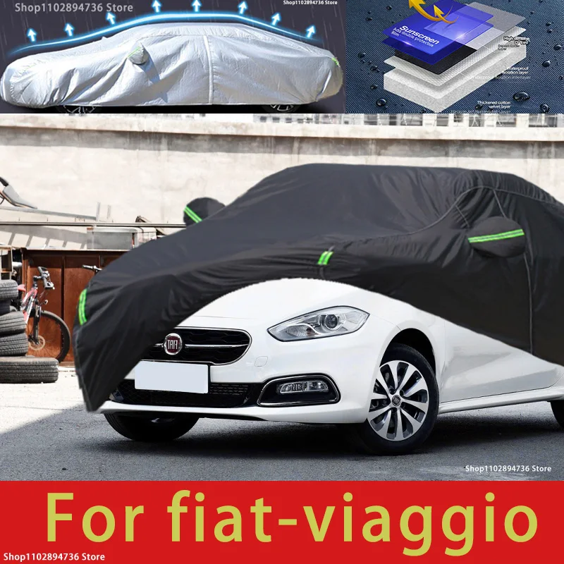 For Fiat Viaggio fit Outdoor Protection Full Car Covers Snow Cover Sunshade Waterproof Dustproof Exterior black car cover