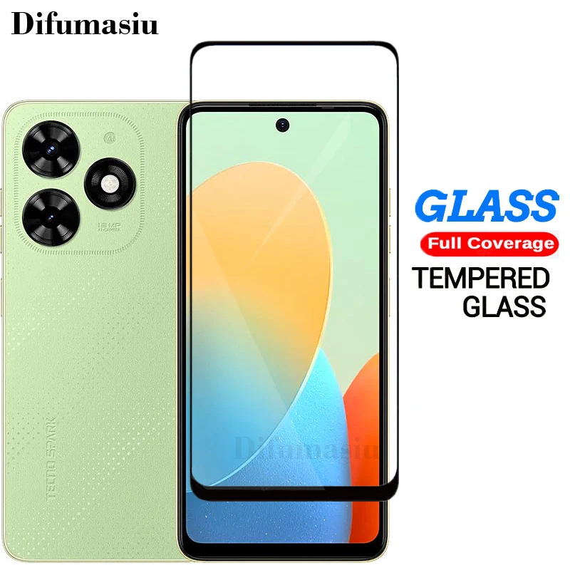 For Tecno Spark GO 2024 Tempered Glass  Screen Protectors Soft Camera Lens Protector Full Cover Screen Glass 3in1  Back Film