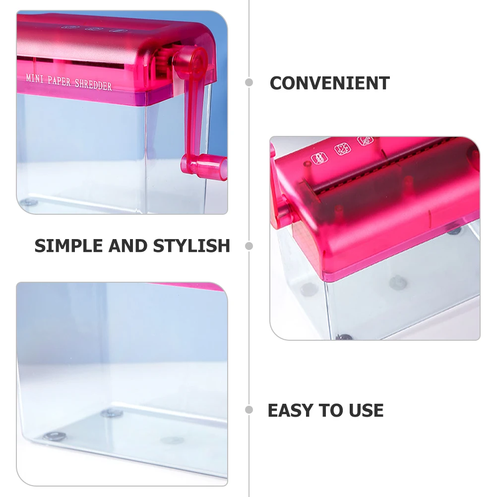 

Mini Manual Shredder Red Office Home Compact Paper A4 Plastic Metal Hand Operated Wear Resistant Tabletop School Small