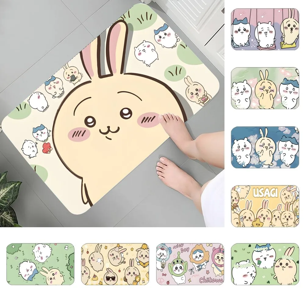 

Animation Cute C-Chiikawas Floor Mat Graphic Printed Flannel Doormats for Bathroom Kitchen Entrance Carpet Home Decor