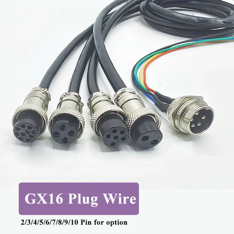 

GX16 Aviation Plug Socket with Line GX16 Female to Female Connector Cable 2/3/4/5/6/7/8/9/10 Pin Scoket with 50cm~3M Wire