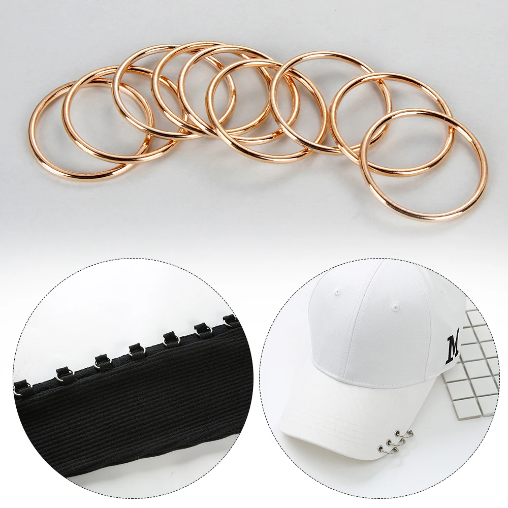 10pcs/lot 15mm/20mm/25mm/30mm/35mm Black Bronze Gold Silver O Ring Connection Alloy Metal Shoes Bags Belt Buckles Craft Supplies