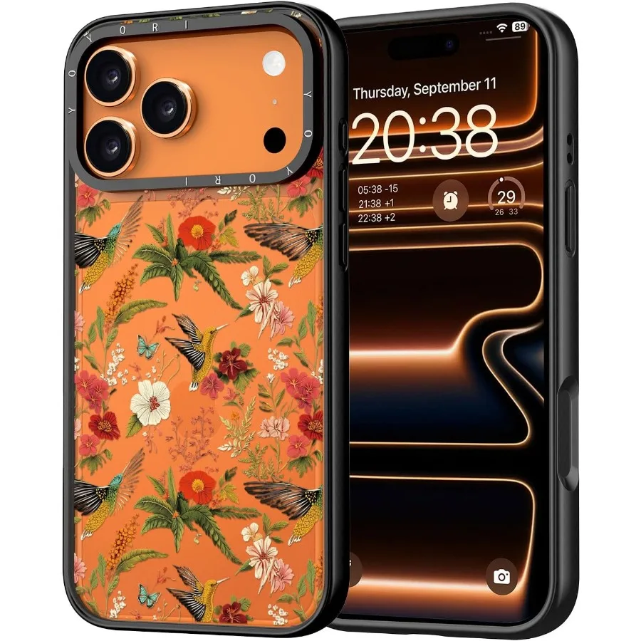 جراب iPhone 17 Pro - حماية من السقوط عسكرية بطول 6.6 قدم مع تقنية مضادة للتقشير، حافظة ممتصة للصدمات من مادة TPU باللون الأسود الشفاف تتميز #1