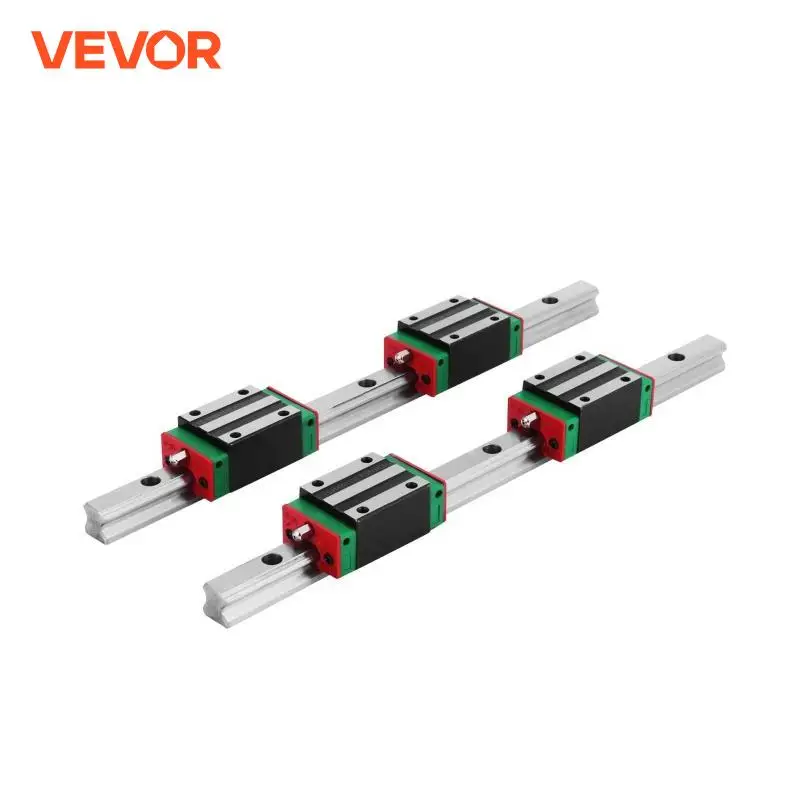 VEVOR Linear Guideway Rail Linear Slide Guide Rails HSR15/HSR20 300mm-2000mm with Bearing Block for DIY CNC Routers Lathes Mills