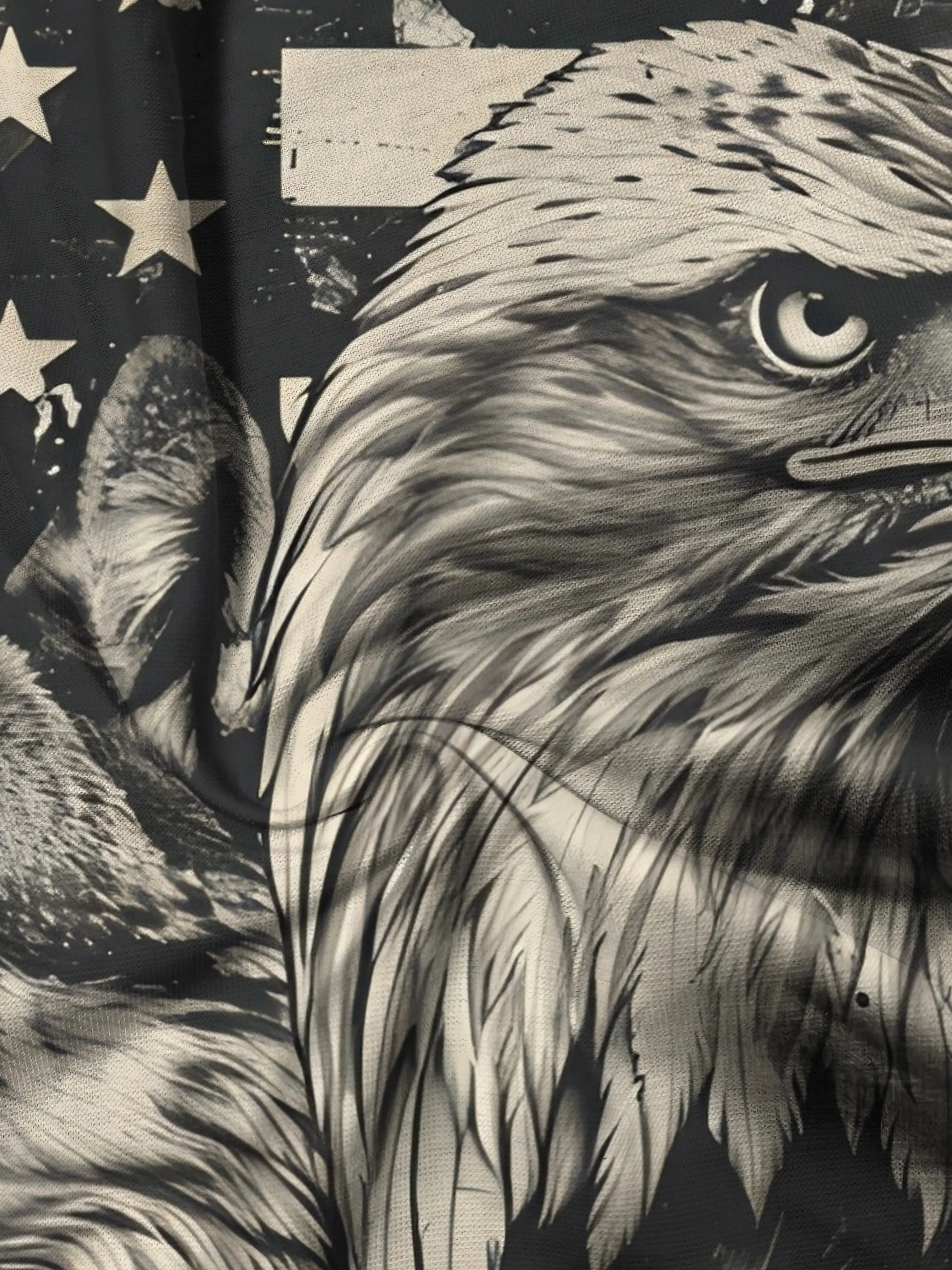 2025 جديد الربيع والخريف الرجال الجولة الرقبة طويلة الأكمام تي شيرت ثلاثية الأبعاد النسر الأصلع العلم طباعة قمة الموضة الاتجاه غير رسمي بسيط #4