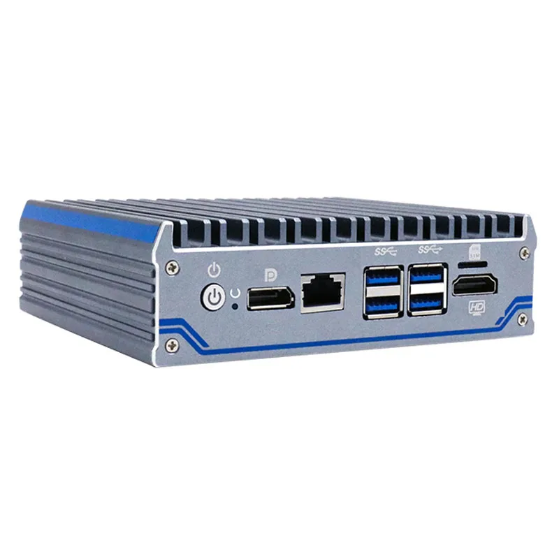 Partaker C5 Fanless Mini PC pfSense ไฟร์วอลล์อุปกรณ์ Quad Core J4125 VPN 4 x i210 i211-AT LAN เครือข่าย Router Firewall Mini PC