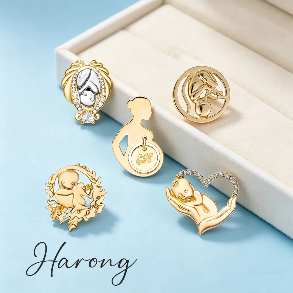 Harong Obstetric Medical Brooch Metal Design Of Pregnant Woman's Uterus And Fetus Gift For Midwives Midwives And Pregnant Women
