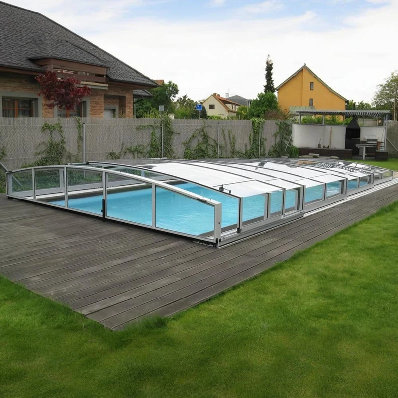 Automated Backyard and Patio Enclosed Pools Enclosure Automatic Electric Swimming Pool Cover