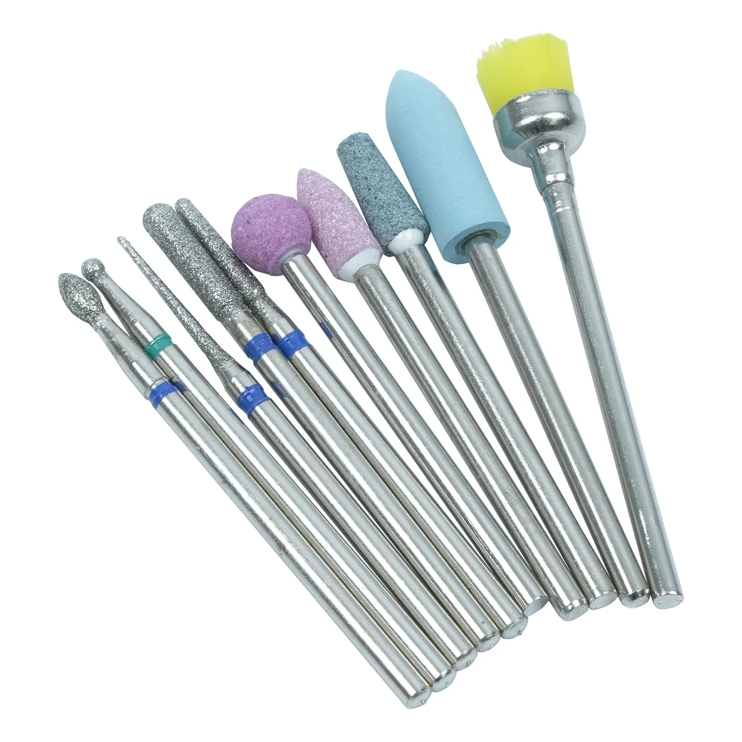 10 PC Professional เซรามิคเจาะเล็บชุด Bit Cuticle Milling Cutters สําหรับเล็บเจาะเล็บอุปกรณ์เสริม Salon เล็บแฟ้ม Emery บิต