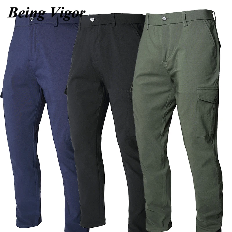 

Being Vigor Mens Cargo Pants High Stretchy Joggers Multi Pocket Hiking Treeking Tactical Pants Breathable Outdoor Sport Pants