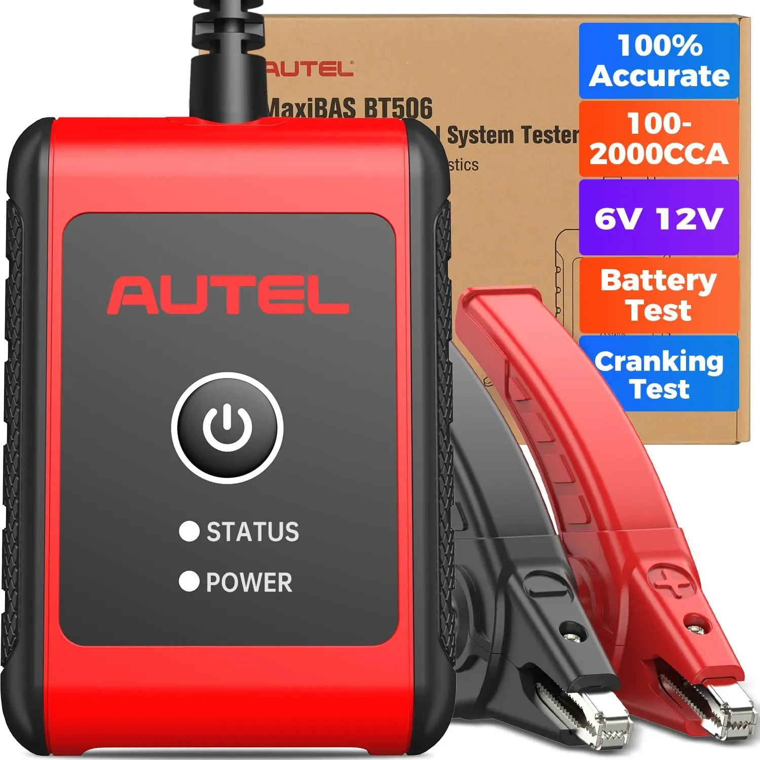 Tester per Batterie Auto Autel MaxiBAS BT506 6-12V 100-2000 CCA Analizzatore di Batterie Automotive Strumento di Test del Sistema Elettrico per Veicoli
