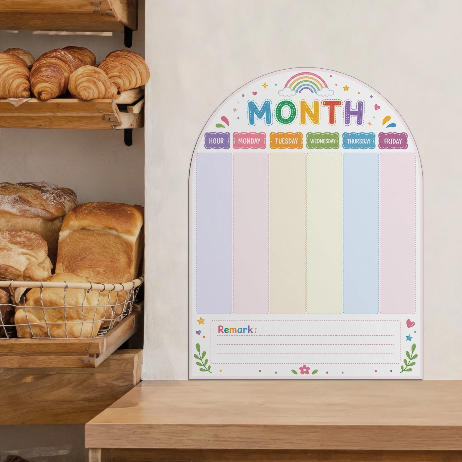 Self‑Adhesive Dry Erase Weekly Plan Board Sticker 30x40cm Reusable Writing Board for Wall Fridge Metal Wood Tile Surfaces