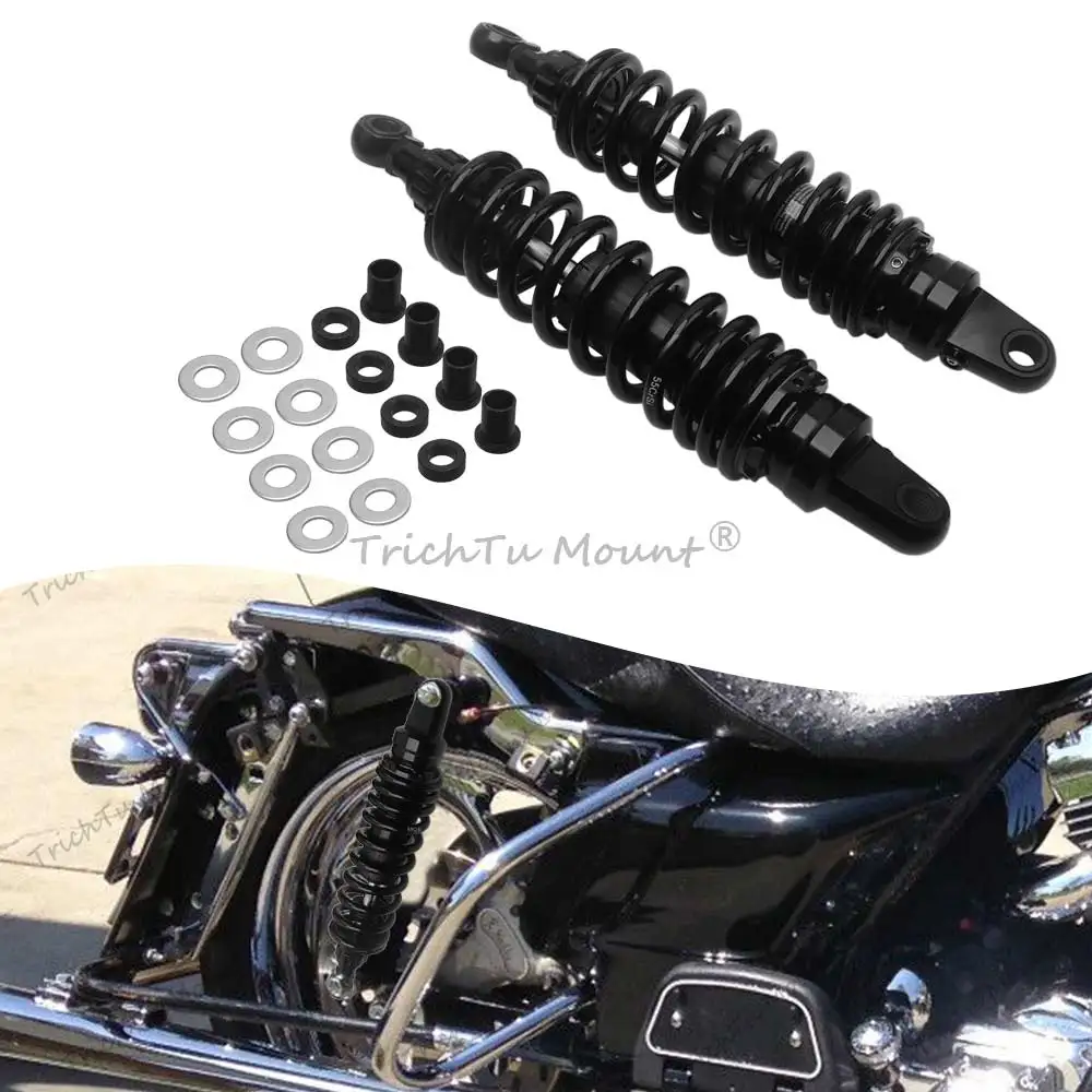 345-355mm Motorcycle Adjustable Air Shocks Absorber For Harley Touring Road King Street Electra Glide FLHTC FLTR Shock Damper