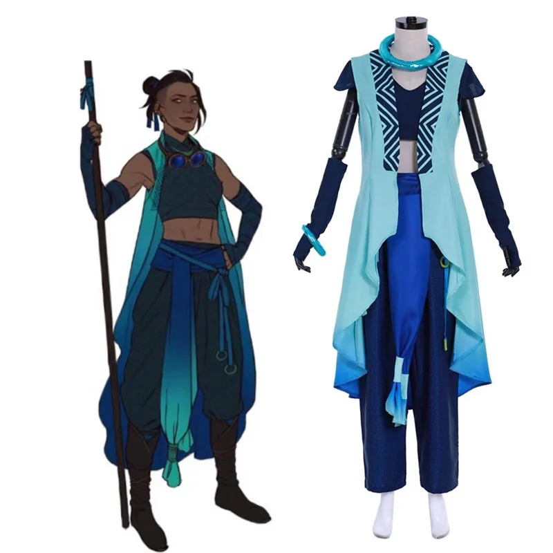 

Beauregard Lionett Cosplay Costume Women Blue Fancy Battle Uniform Suit Halloween Carnival Party Outfits