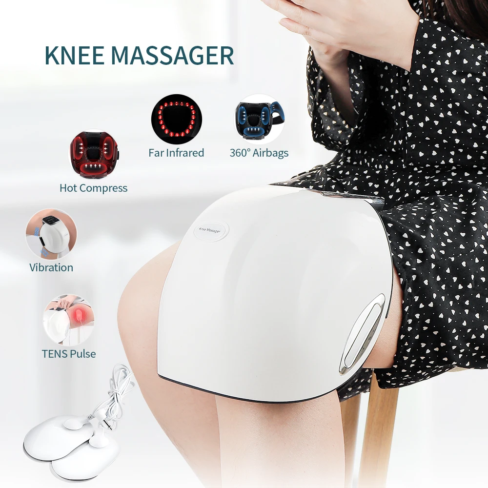 Electric Knee Massager TENS Pulse Vibration Hot Compress Air Pneumatic Massage Physiotherapy Relieve Knee Rheumatic Arthritis