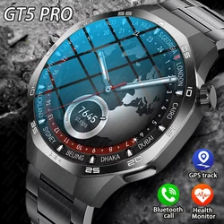 Gt5 pro relógio inteligente masculino 5 pro amoled tela hd bluetooth chamada trajetória gps nfc freqüência cardíaca bússola smartwatches 2025 novo