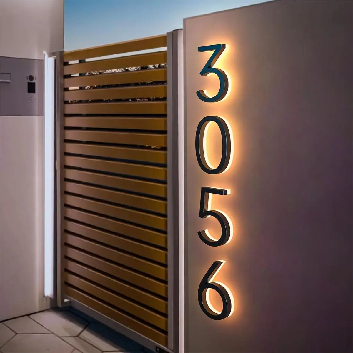 

Custom Stainless Steel Backlit Advertising Sign Outdoor Led Letter Sign for Door Address House Numbers Sign With Light