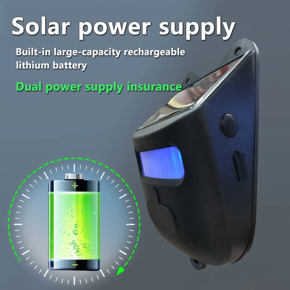 

Solar-Powered Wireless Lane Alarm 600 Feet Long-Range Motion Sensor Alarm Suitable for Shopping Malls, Courtyards, and Orchards