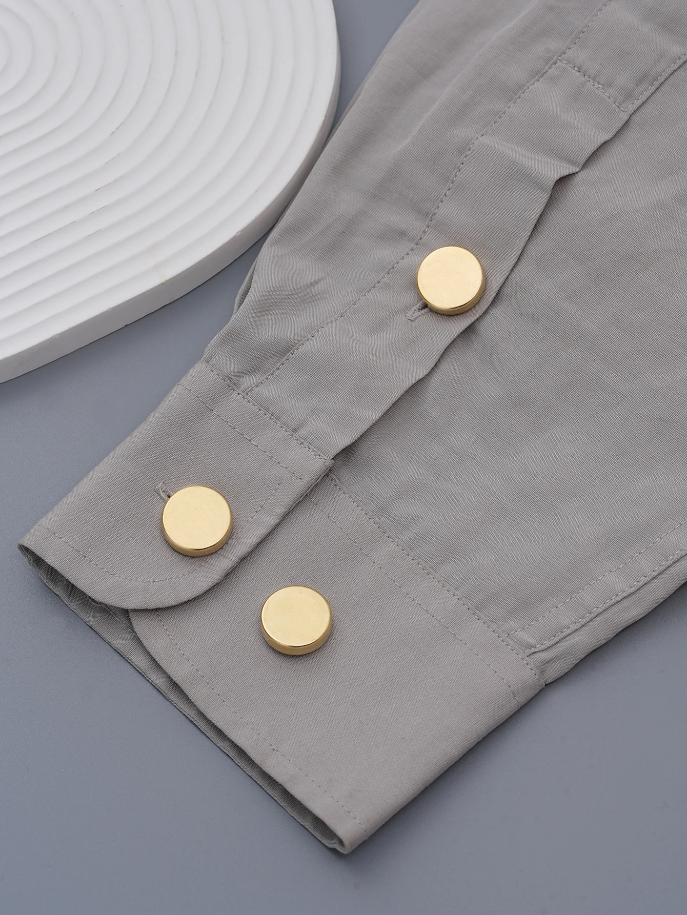 10/50 Stück goldene/silberne runde Hemdkragenklammern aus Metall, verstellbare Druckknöpfe zur Kleidungsdekoration – Detail 7