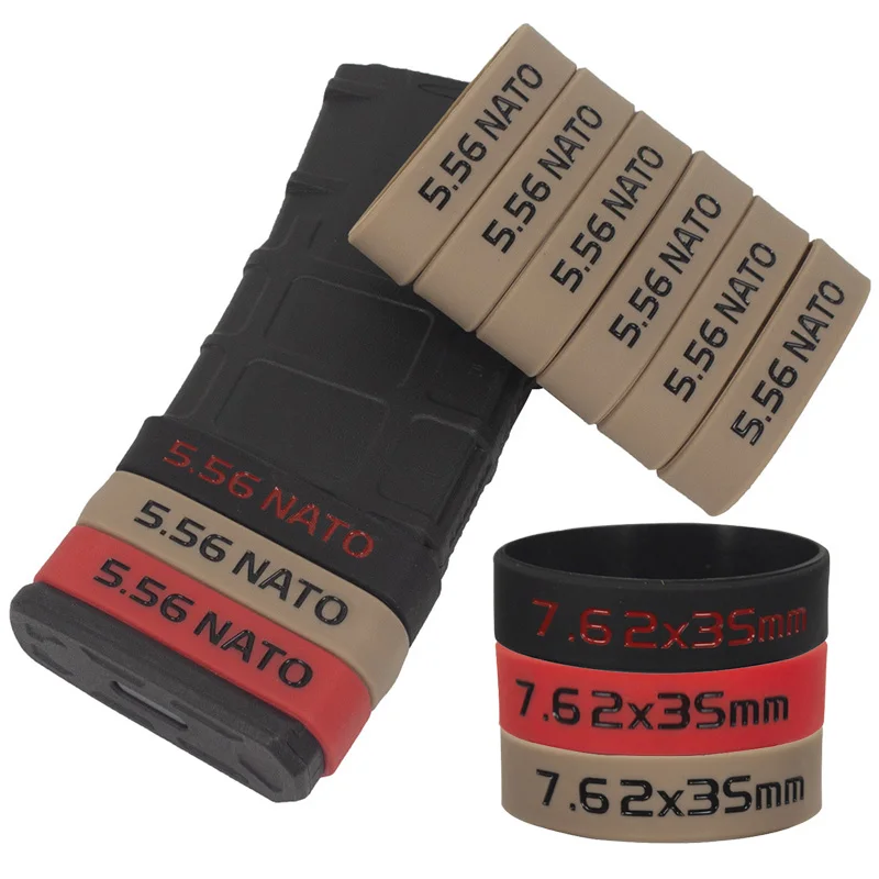 Tactical 5.56/7.62 Magazine Marking Band 6/12PCS Rubber Marking Band Muti-Colors Military Hunting Accessories