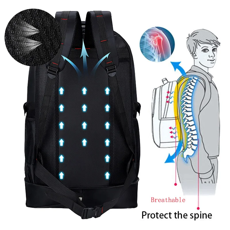 Mochila impermeável ao ar livre para homens, mochila de alpinismo, grande capacidade, mochila de escalada e acampamento, mochila de viagem para caminhadas