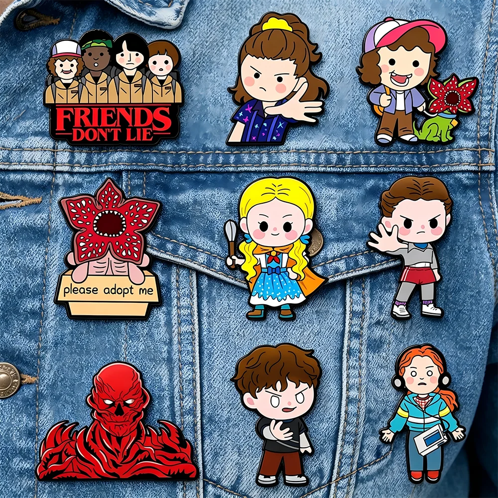 9pcs King Cannibal Demogorgon Flower Cartoon Enamel Pins Set Lapel Brooches for Backpacks And Clothing Fashionable Jewelry Gift