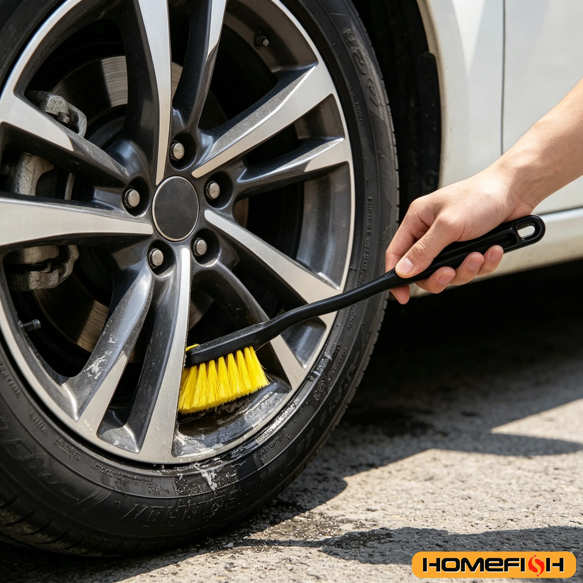 Cepillo Multifuncional para Detalles de Automóviles, Ideal para Limpiar Ranuras, Neumáticos, Llantas y Esquinas Difíciles de Alcanzar