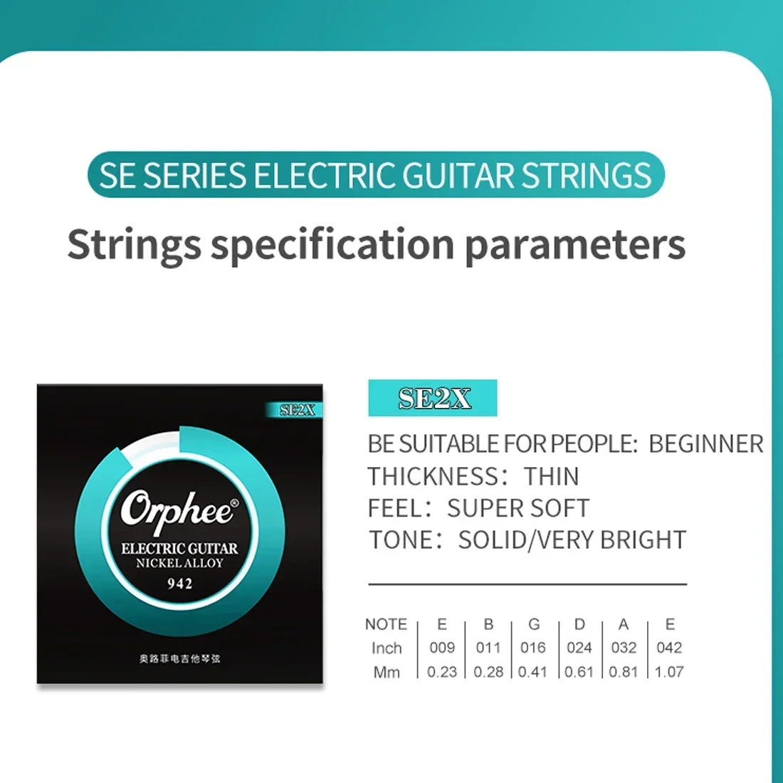 Orphee Electric Guitarra Strings SE Series Carbon Steel Nickel Steel Alloy Wrap Strings Professional Guitar Parts & Accessories