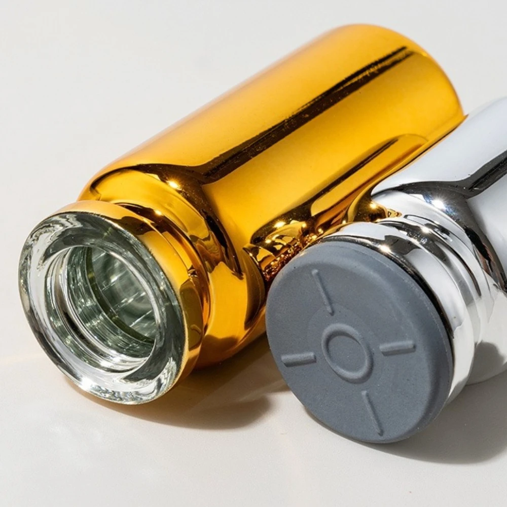 50 Stück 5ml 10ml Glasfläschchen Sterile Ampullen Leere Laborfläschchen mit Selbstheilendem Injektionsport und Abklappbarem Aluminiumverschluss – Detail 6