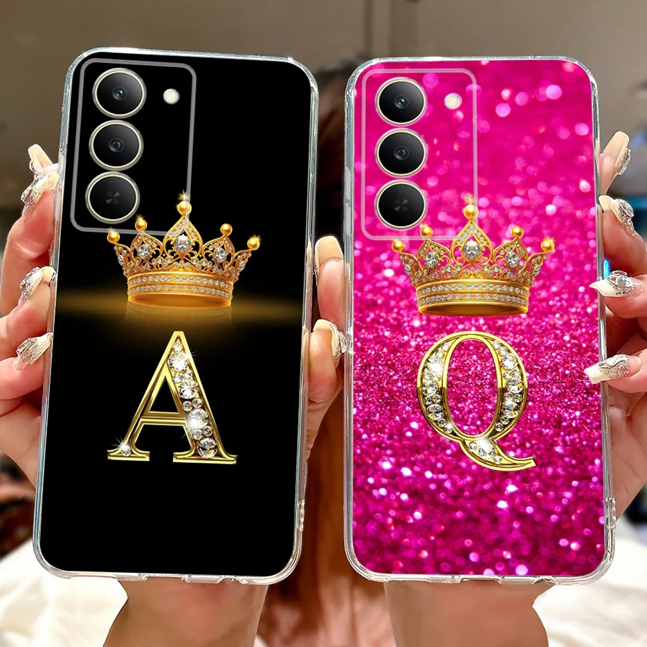 For Realme 14X 5G Case New Crown Letters Cover Clear Silicone Soft Slim Phone Case For Realme 14X Realme14X 5G Back Cover Fundas