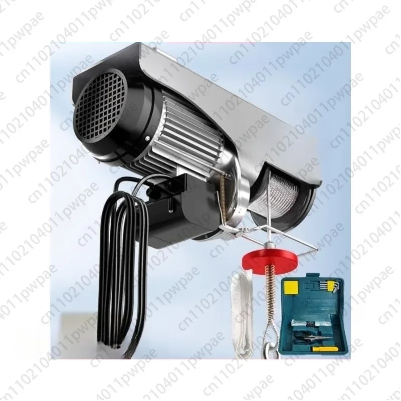 Mini Electric Hoist Winch 220V Heavy Duty Household Lifting Crane 0.5T 1Ton for Home Construction