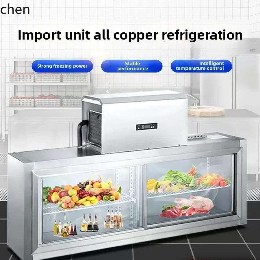 

freezer kitchen vertical countertop refrigerated display wall-mounted refrigerator mother and child cabinet upper body