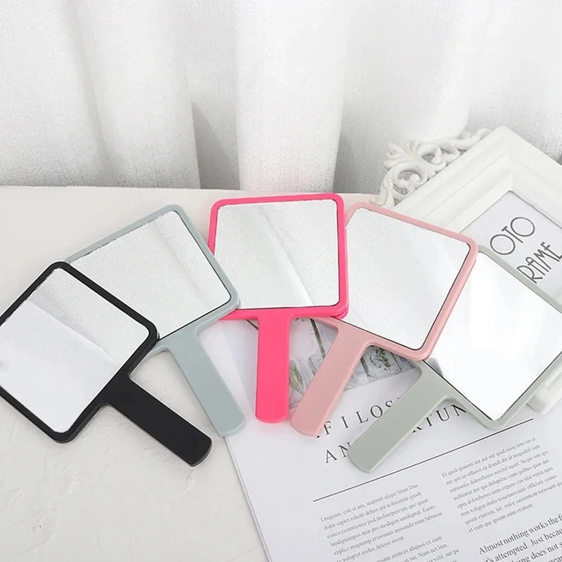 1/2Pcs Handle Mirror Square Makeup Mirror Handheld Vanity Mirror Hand Mirror Makeup