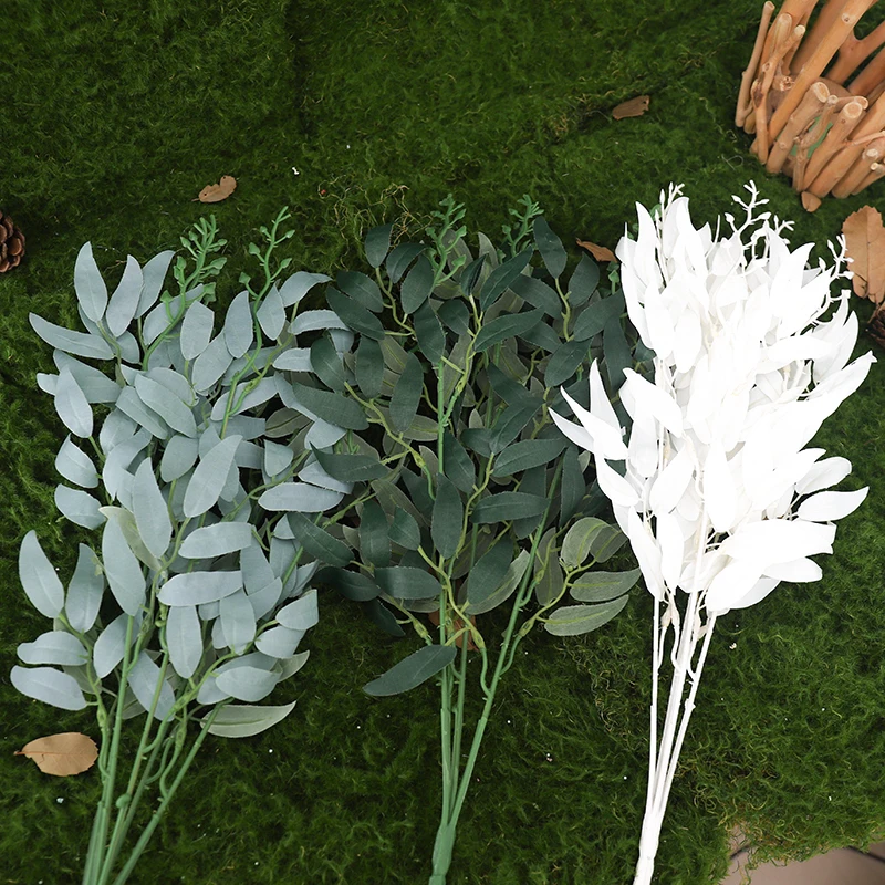 الحرير الاصطناعي أوراق الصفصاف النباتات المنزل في الهواء الطلق حديقة الديكور أوراق نباتية وهمية حفل زفاف جارلاند الديكور الحلي #1