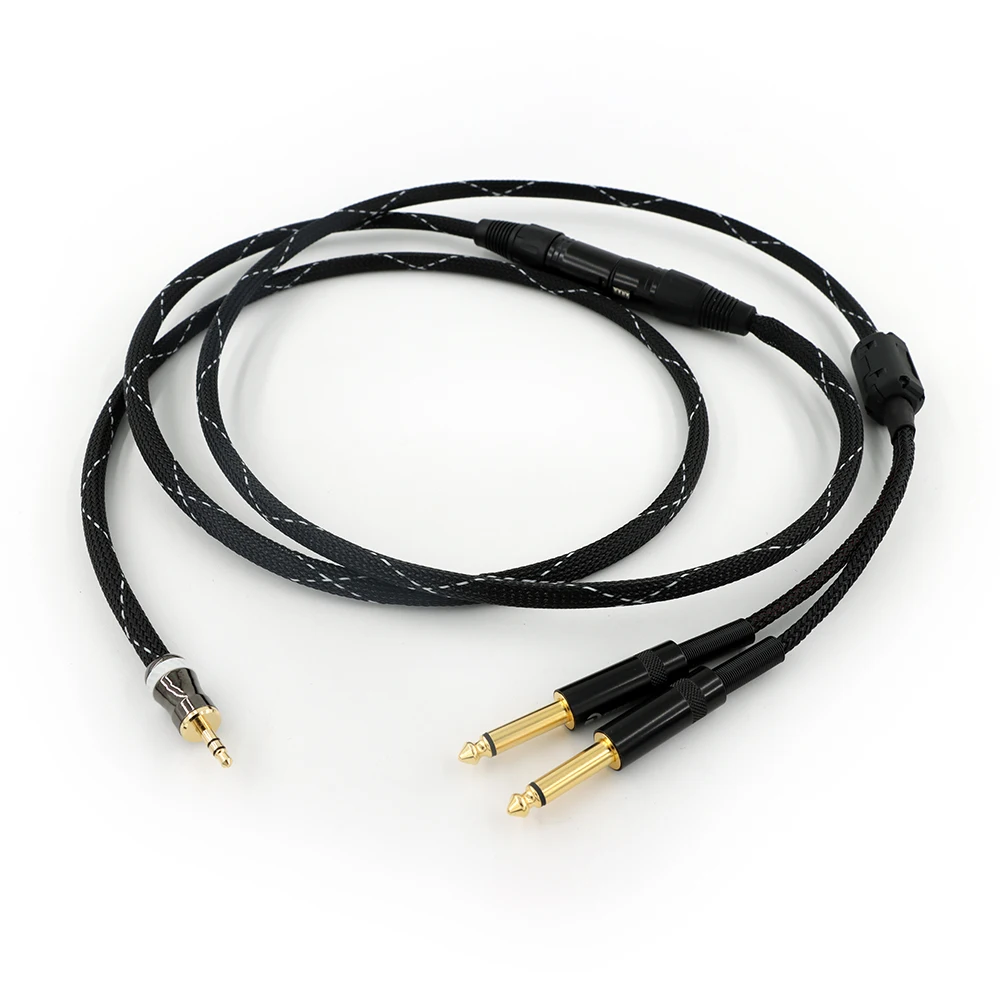 オーディオケーブル 3.5mm - ダブル 6.35mm Aux ケーブル 2 モノラル 6.5 ジャック - 3.5 オス、電話からミキサーアンプ 6.35 アダプター用