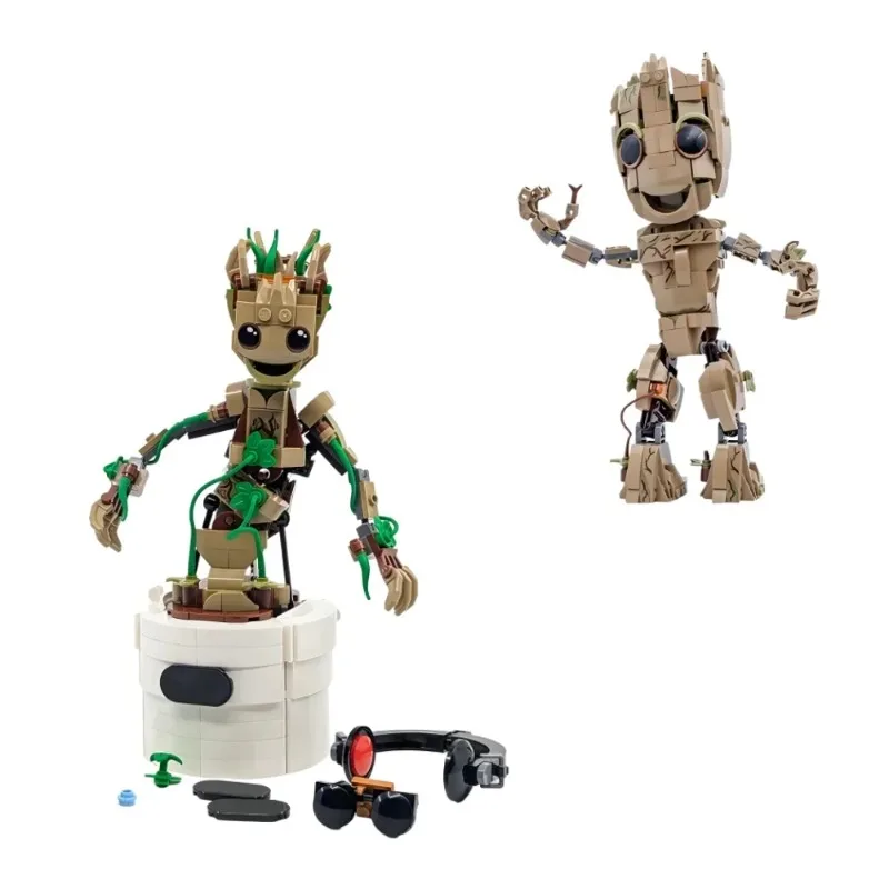 

New Dancing Groot Baby Tree Man Compatible 76297 76217 Building Block Bricks Superheroes Avengers Model Toys for Kid Gift