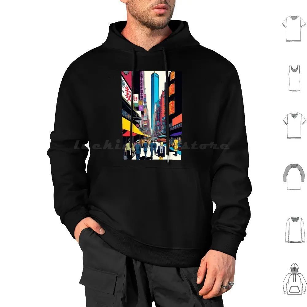 

Хаотические потрясающие японские городские толстовки с длинным рукавом Хаотические потрясающие японские городские иллюстрации в стиле Hergé из оловянных комиксов