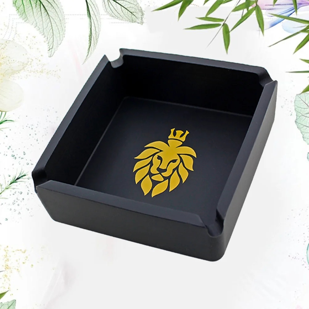 

1 pc Silicone Ashtray Square Unbreakable Heat Resistant With 4 Cigarette Slots Dark Cigar Holder Home Living Room Bedroom Decor