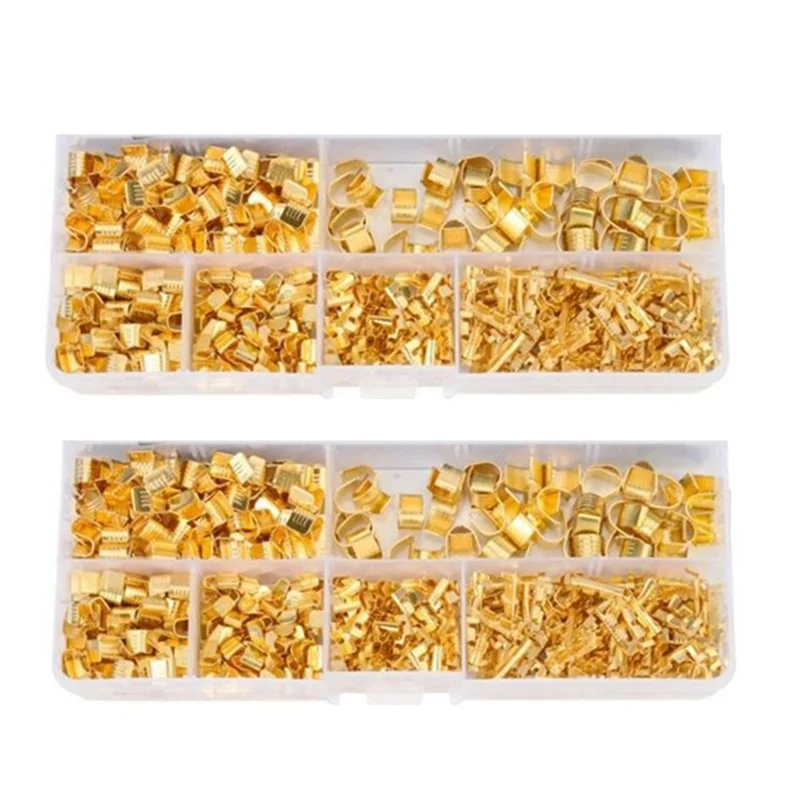 AC88-1200 Pcs U Shape Copper Ring Terminals Non-Insulated Cable Wire Spade Butt Connector Kit 454A/454B/454C/459/453/452