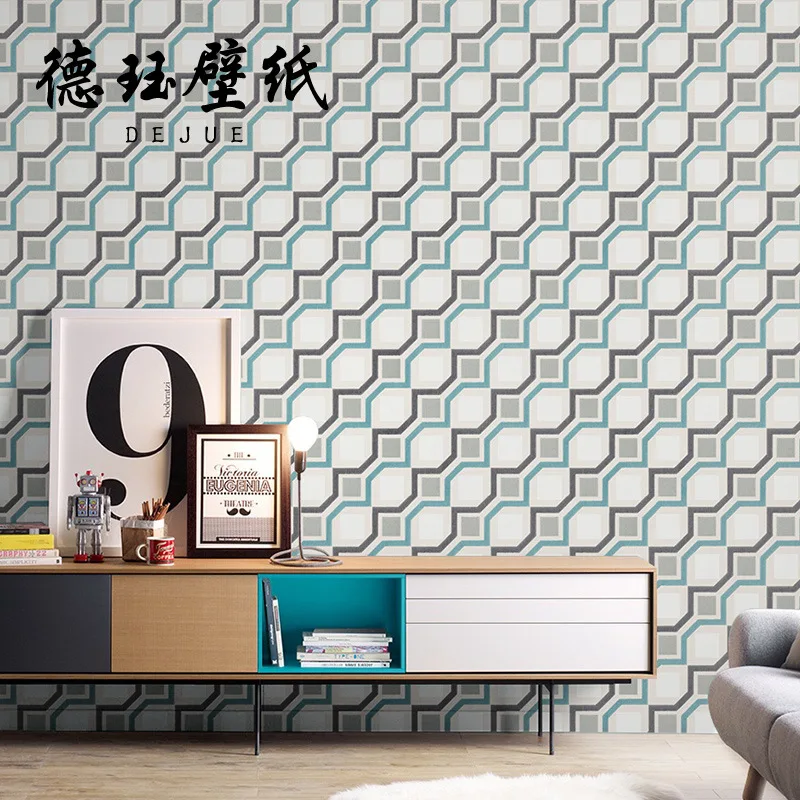 Nordic Style Grid Honeycomb Pattern Wallpaper Minimalist Bedroom Living Room Clothing Store TV Background Non Self Adhesive