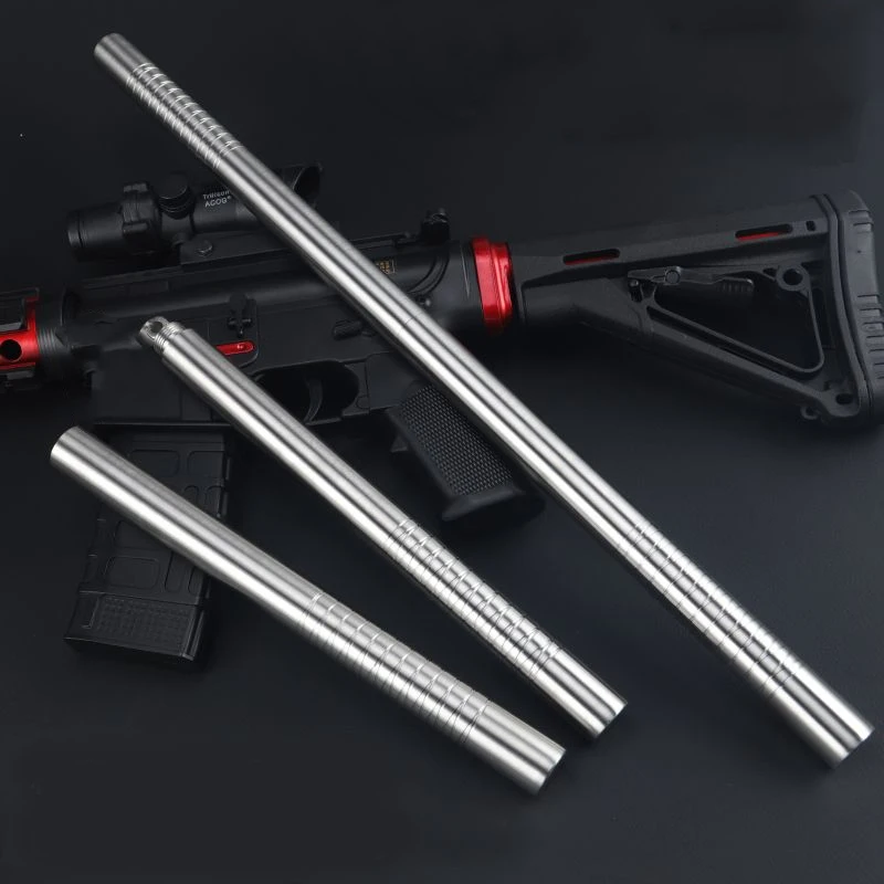 Strumento per rompere il finestrino dell'auto con bastone corto impiombato in acciaio inossidabile EDC da 58 cm per esterni