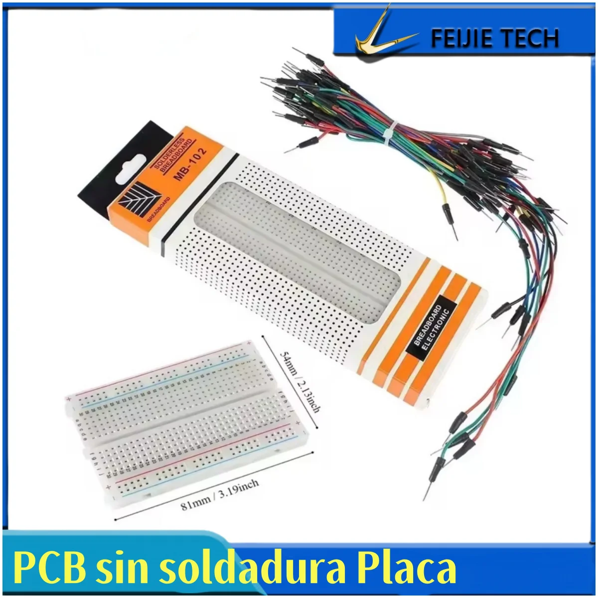 MB-102 Placa de pruebas 400/830 puntos PCB sin soldadura Placa de pan Cable de puente Placa prototipo DIY para Kit Arduino ﻿
