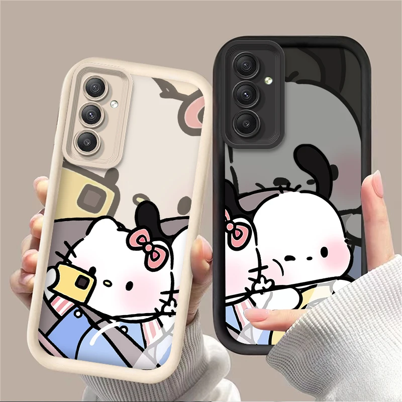 Hello Kitty Pochacco Plain Phone Case for Samsung Galaxy A25 A35 A55 A13 A23 A12 A22 A32 A52 A52S A72 A24 A11 A15 A05 A05S Cover