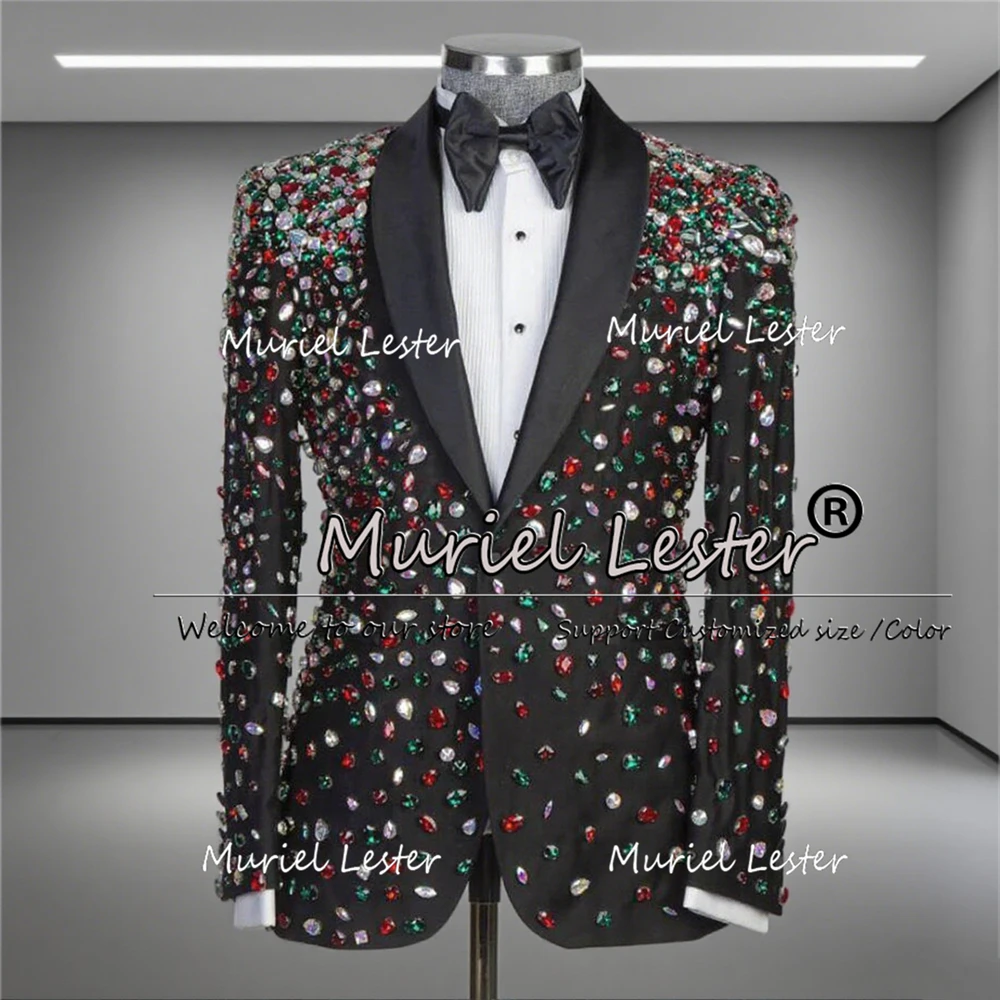 

Металлические ювелирные изделия с камнями, свадебные костюмы для мужчин, комплекты из 2 предметов, смокинги для жениха с лацканами, индивидуальные мужские наряды для банкета и вечеринки 2026