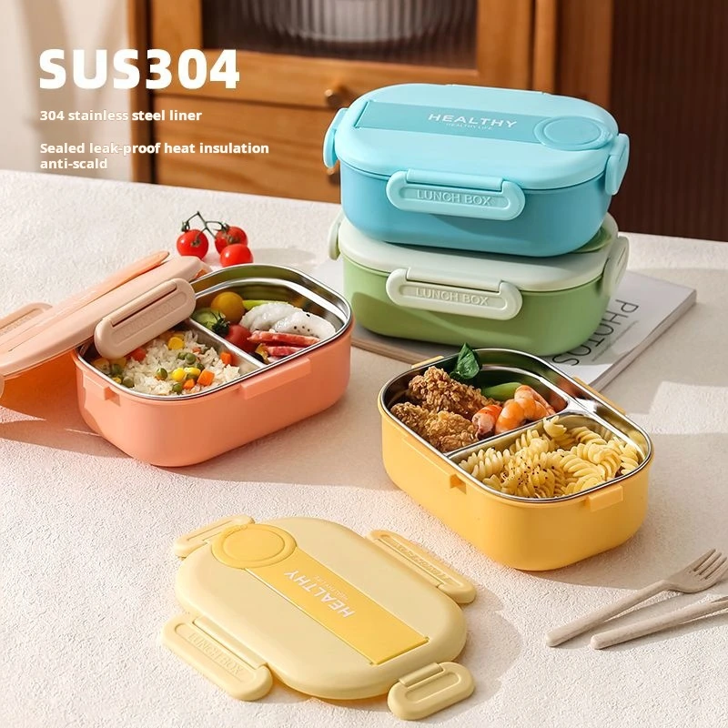 

304 Stainless Steel Insulated Lunch Box Office Workers Sealed Portable Lunch Box Students Kids Commercial Bento Box Set