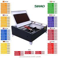 SIHAO 50W CO2 Laser Engraver & Cutter - 400x400mm CNC Working Area for Acrylic/Wood/Leather, High-Speed Engraving Machine