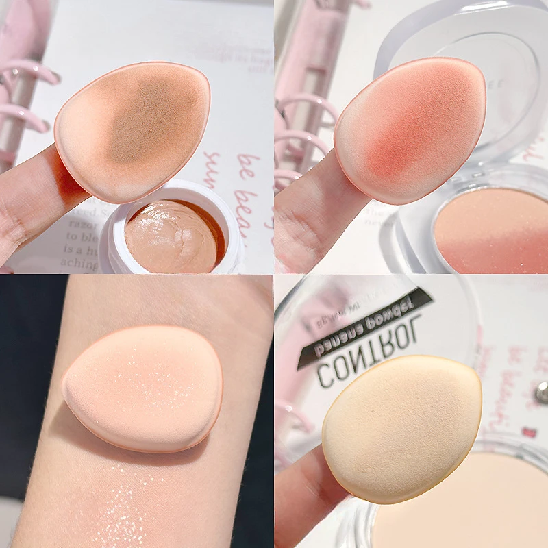 1-10pcs Mini Size Cosmetic Cushion Puff Concealer Foundation Detail Puff Finger Puff Set Make Up Sponge Beauty Tool Professional