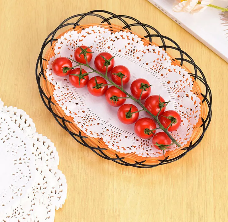 150Pcs Küche Gebratene Lebensmittel Spezielle Blume Boden Papier Öl-absorbierende Papier Backen Kuchen Pizza Snack Runde Haushalt Spitze papier Pad – Detail 10